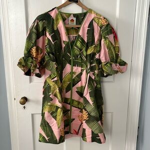 New with tags Farm Rio pink palm print short dress